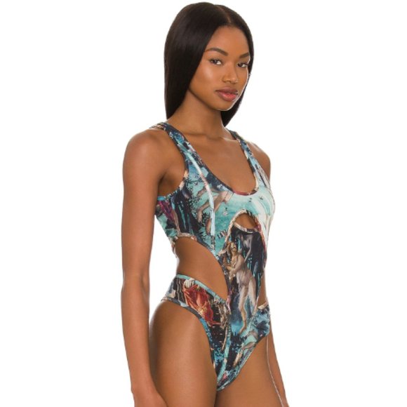 h:ours Genevieve Bodysuit in Multi Renaissance NWT - Picture 3 of 5